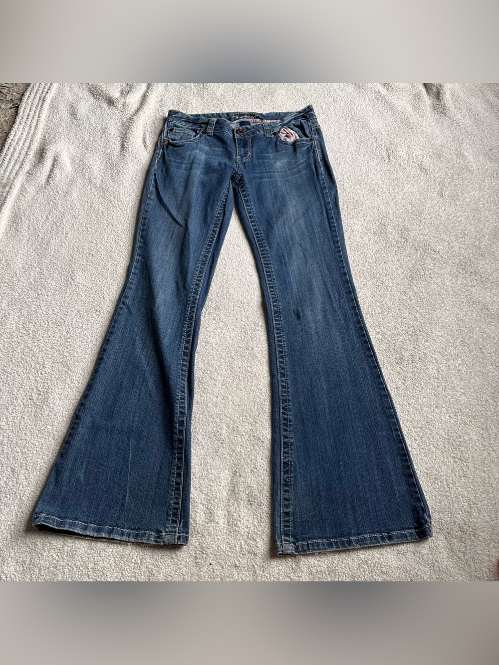 Y2K Amethyst Jeans Deep Indigo Flare Denim